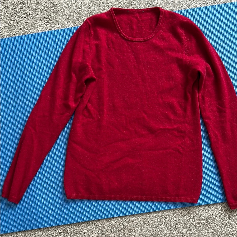 Cashmere Red Crew Neck Sweater